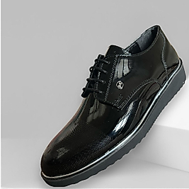 Erkek Siyah Rugan Klasik Poli Bağcıklı  Ayakkabı  As.082