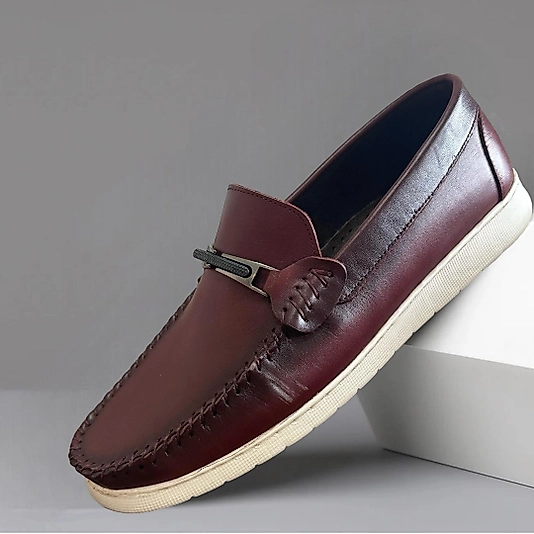 Bordo Deri Erkek Günlük  Ayakkabı